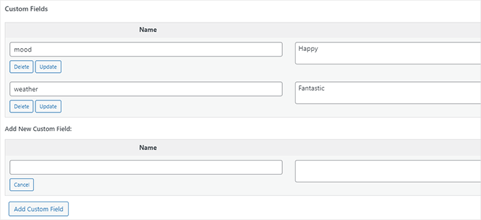 Adding custom fields Adding custom fields