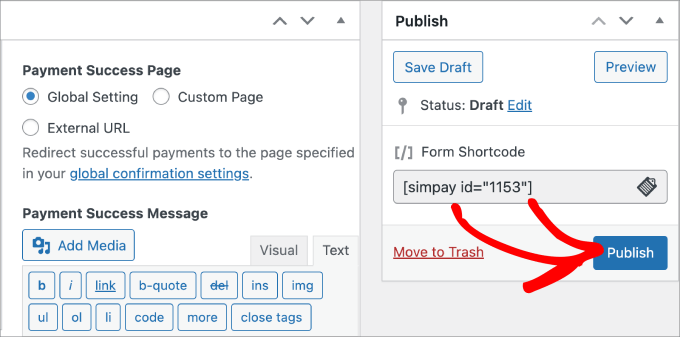 publish recurring donation form publish recurring donation form