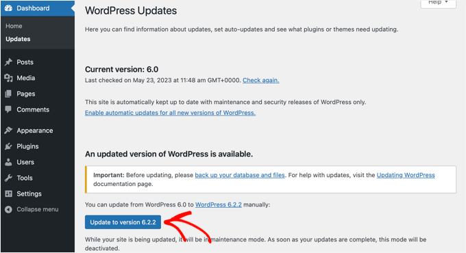 WordPress updates WordPress updates