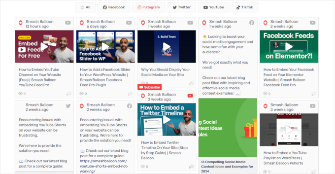 Social feeds preview Social feeds preview