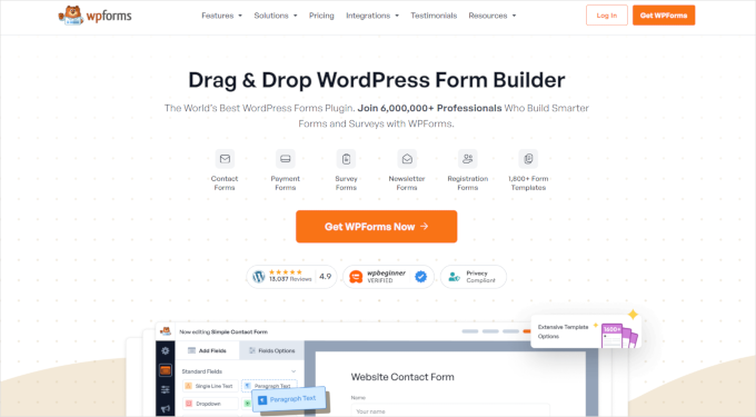 WPForms website WPForms website