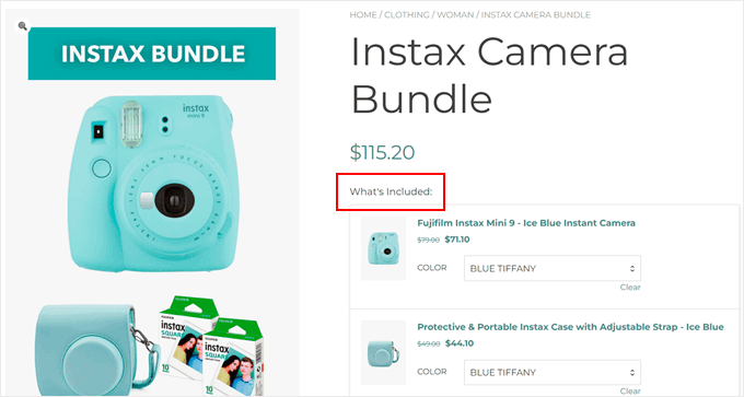 Example of YITH's product bundle title Example of YITH's product bundle title