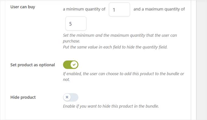 Setting purchase quantity for the product bundle item with the YITH plugin Setting purchase quantity for the product bundle item with the YITH plugin