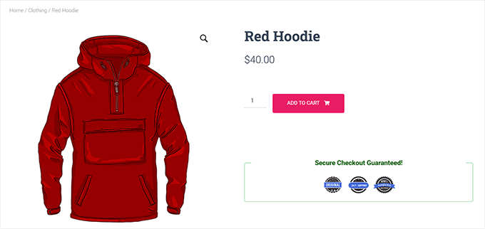 Preview of trust badges added with Merchant Preview of trust badges added with Merchant