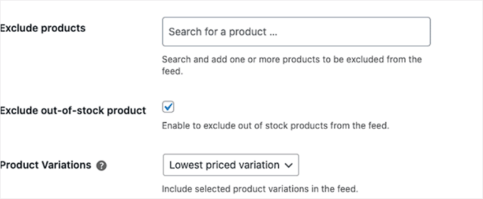 Exclude out of stock products from the feed Exclude out of stock products from the feed