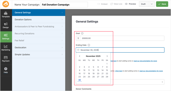 WP Charitable Campaign Settings WP Charitable Campaign Settings