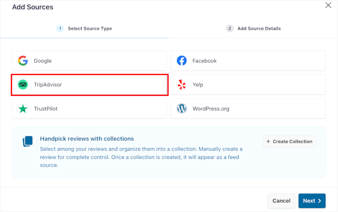 Adding TripAdvisor as the source Adding TripAdvisor as the source