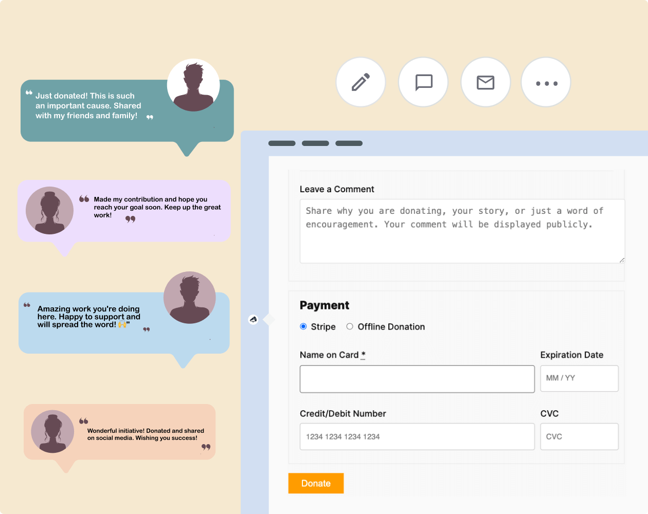 Donor comments in campaign