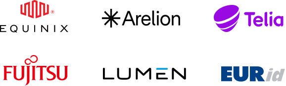 Equinix, Arelion, Telia, Fujitsu, Lumen, Eurid