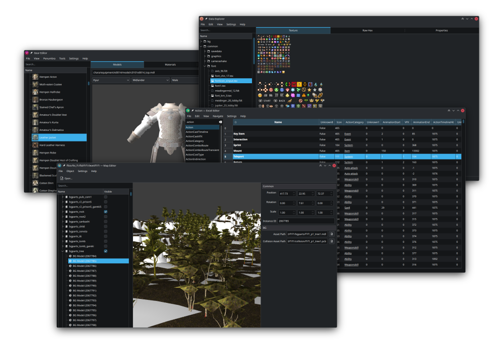 Screenshot of some of the applications