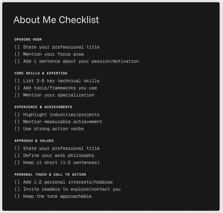 about-me-checklist
