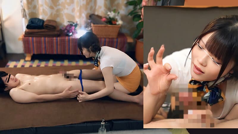 じっくり丁寧に施術してくれる黒パンスト人妻エステティシャンの顔とチ〇コとの距離5cm!恥ずかしいけど可愛いエステティシャンに興奮しフル勃起!「生理現象ですから」と施術を続けられ焦らしに焦らされ美人妻にM男認定されると「特別ですよ」と亀頭特化型特別マッサージ…